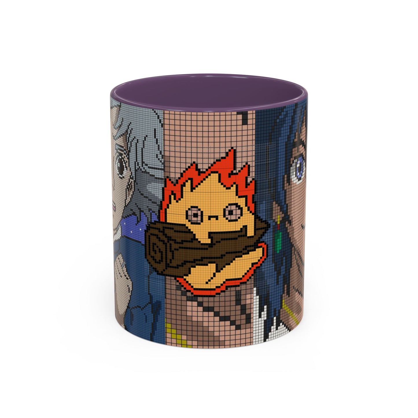 Howl's Moving Castle Pixel Accent Mug – Retro Anime Color Handle Cup 11oz & 15oz – Studio Ghibli Coffee Gift