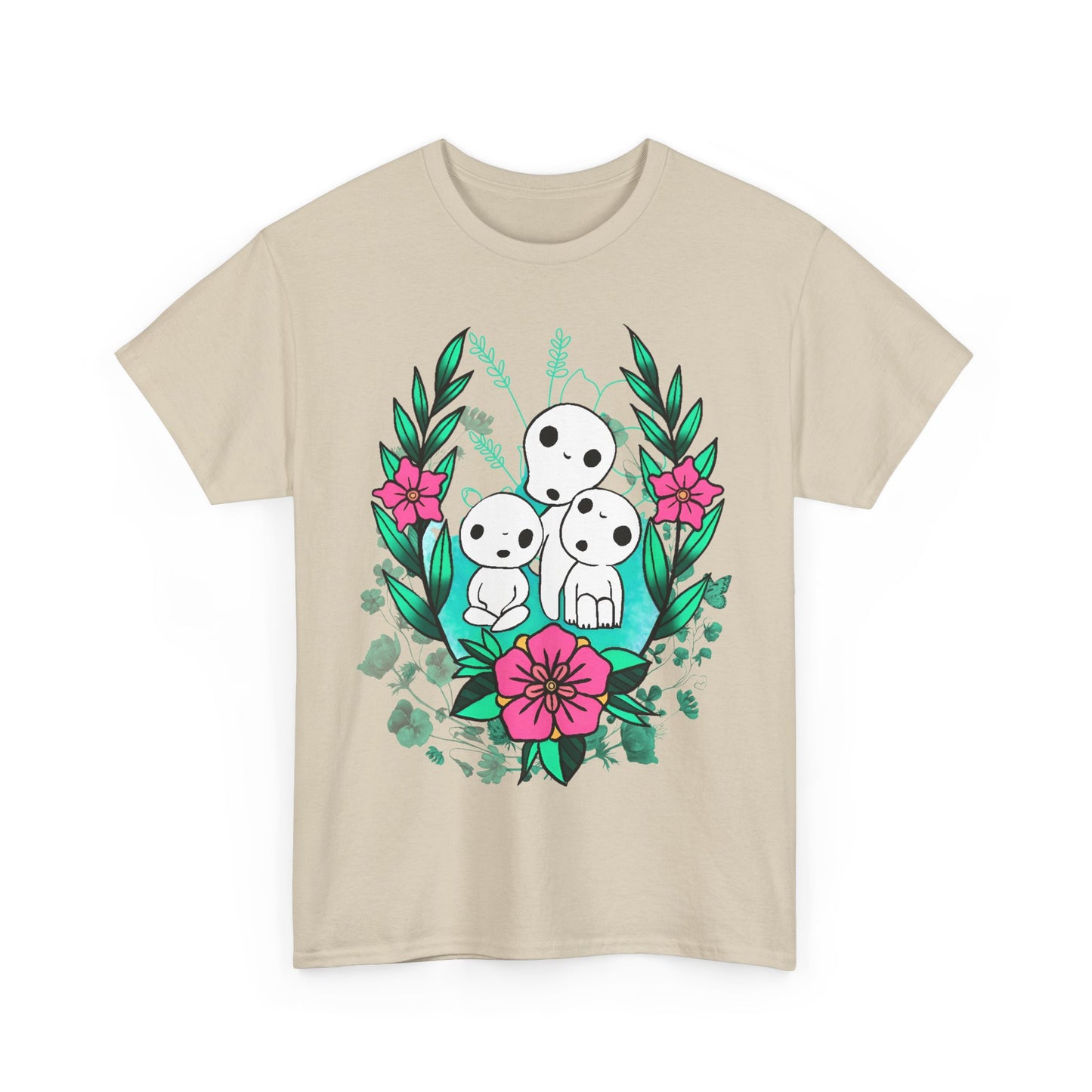 Kodama Flowers Art T-Shirt | 100% Cotton Studio Ghibli Anime Tee