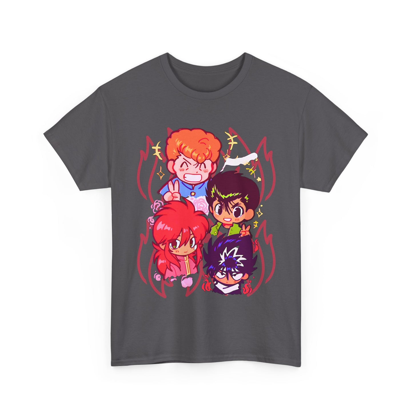 Yu Yu Hakusho T-Shirt – 100% Cotton Retro Anime Tee Featuring Yusuke and Team