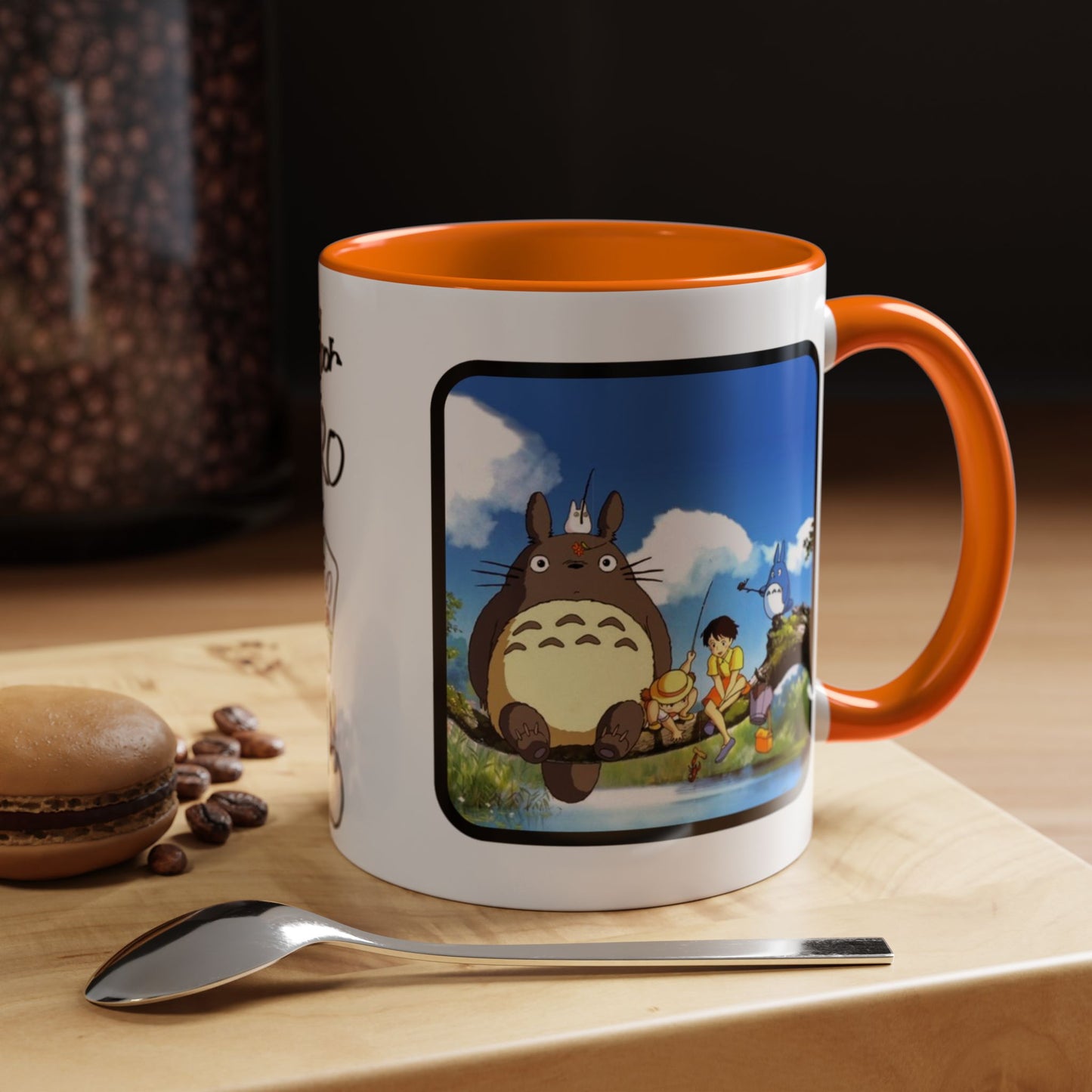 My Neighbor Totoro Accent Mug – Ghibli Collage Color Handle Cup 11oz & 15oz – Cute Anime Coffee Mug Gift