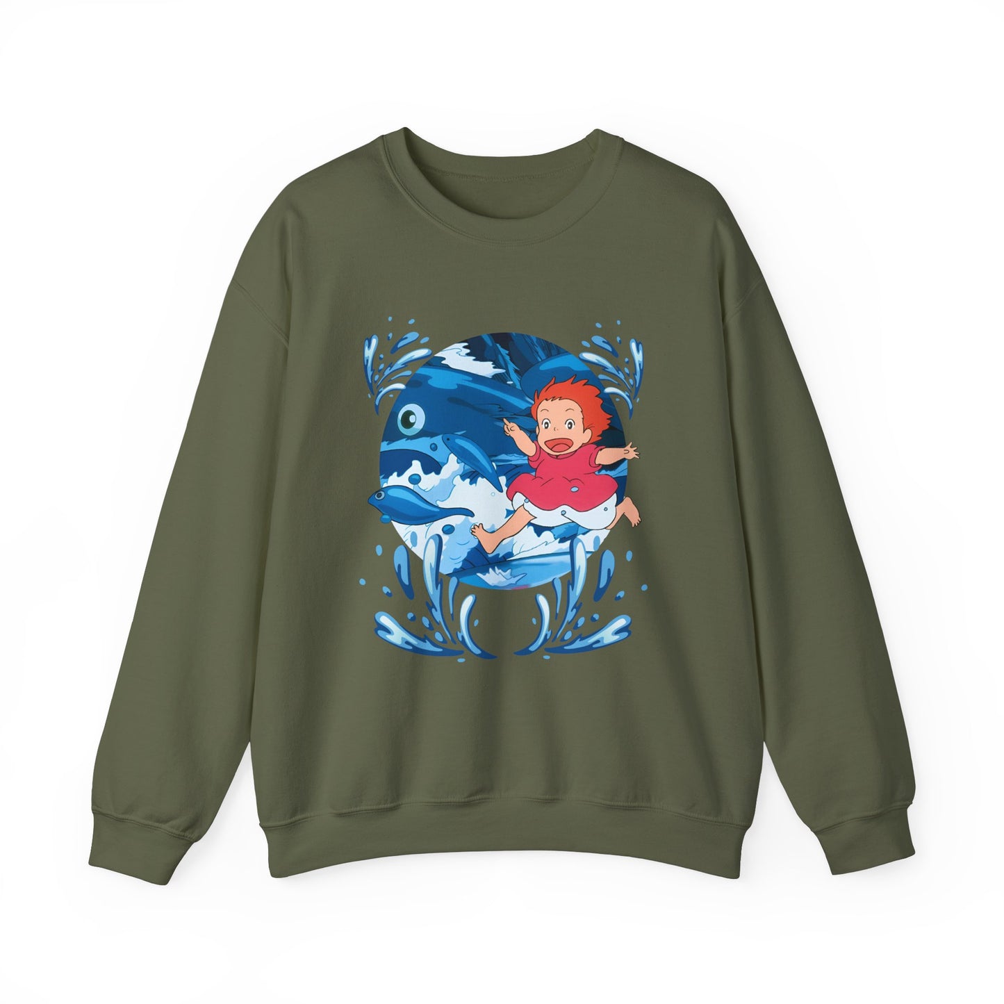 Ponyo Studio Ghibli Sweatshirt – Cozy 100% Cotton Anime Pullover for Ghibli Fans