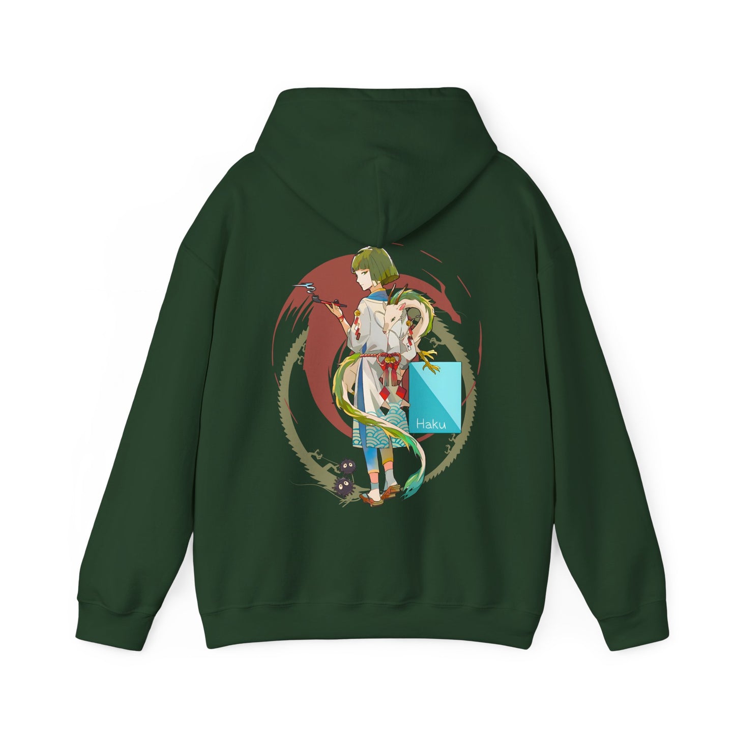Haku Spirited Away Back Print Hoodie – 100% Cotton Studio Ghibli Hoodie for Anime and Fantasy Lovers