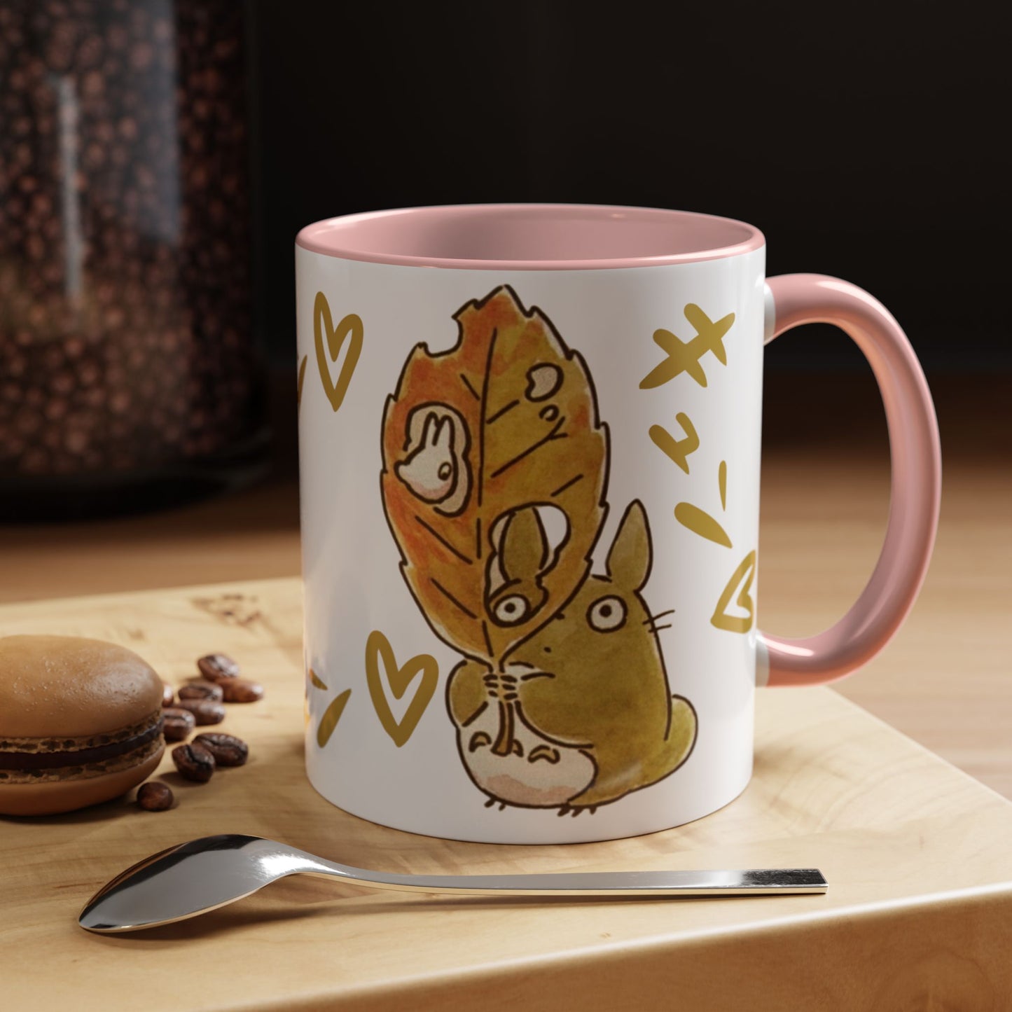 Cute Totoro Accent Mug – Studio Ghibli Color Handle Cup 11oz & 15oz – Kawaii Anime Coffee Mug Gift