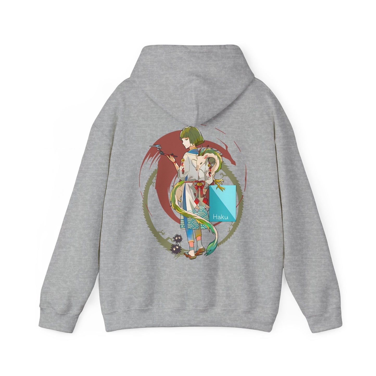 Haku Spirited Away Back Print Hoodie – 100% Cotton Studio Ghibli Hoodie for Anime and Fantasy Lovers