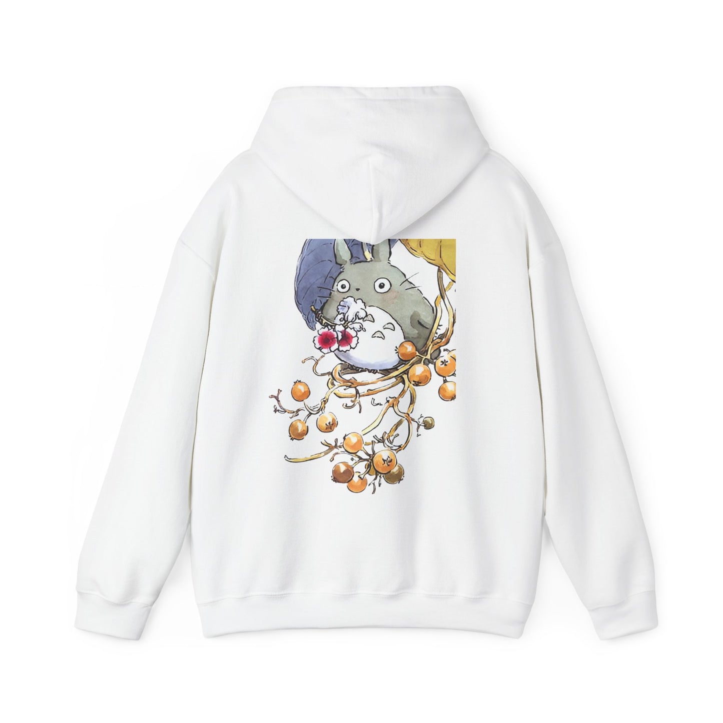 My Neighbor Totoro with Flowers Back Print Hoodie – 100% Cotton Studio Ghibli Floral Hoodie