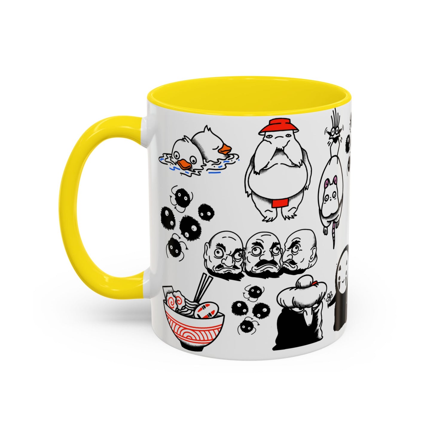 Spirited Away Moments Accent Mug – Color Handle Ghibli Cup 11oz & 15oz – Chihiro and Haku Anime Scene Gift