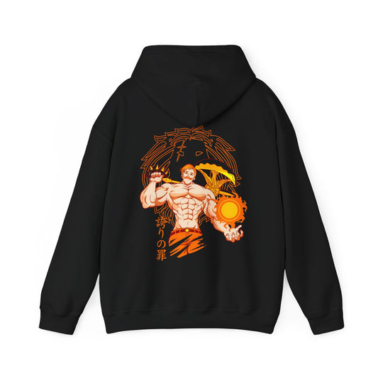 Escanor Seven Deadly Sins Back Print Hoodie – 100% Cotton Anime Hoodie for Lion’s Sin of Pride Fans