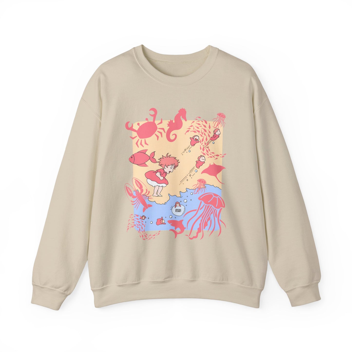 Ponyo Sea World Sweatshirt – 100% Cotton Studio Ghibli Ocean Anime Pullover