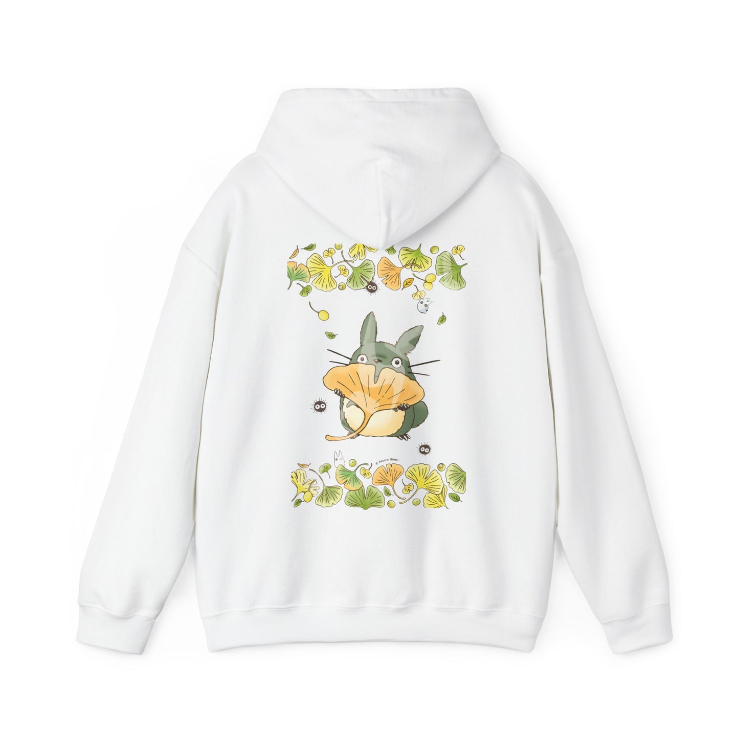 Totoro Flowers Dream Back Print Hoodie – 100% Cotton Gildan 18500 | Studio Ghibli Anime Hoodie