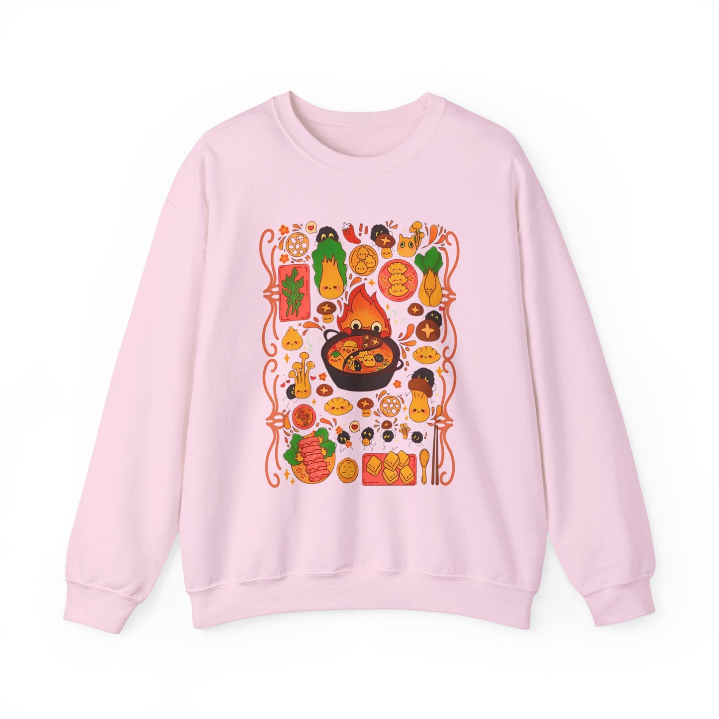 Calcifer Breakfast Sweatshirt – 100% Cotton Studio Ghibli Pullover from Howl’s Moving Castle