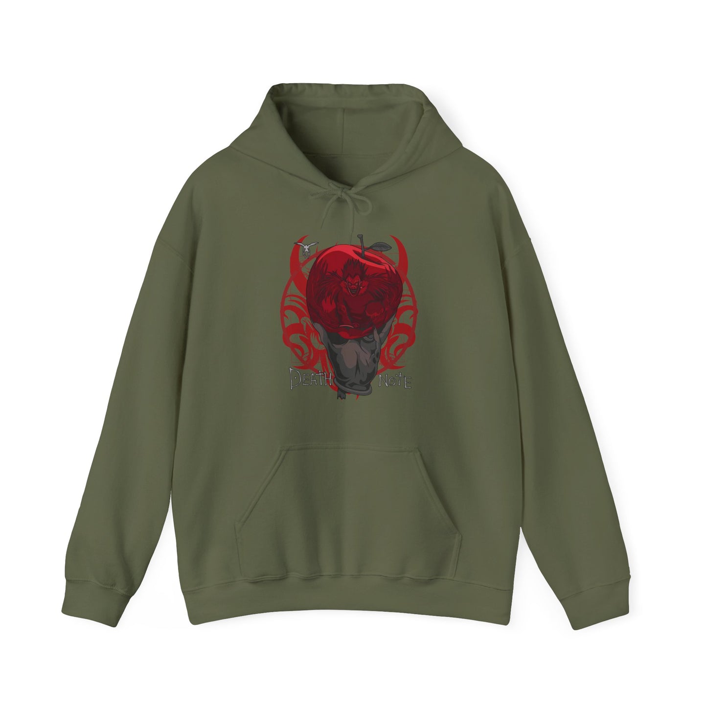 Death Note Apple Hoodie – 100% Cotton Anime Hoodie Featuring Ryuk’s Iconic Red Apple