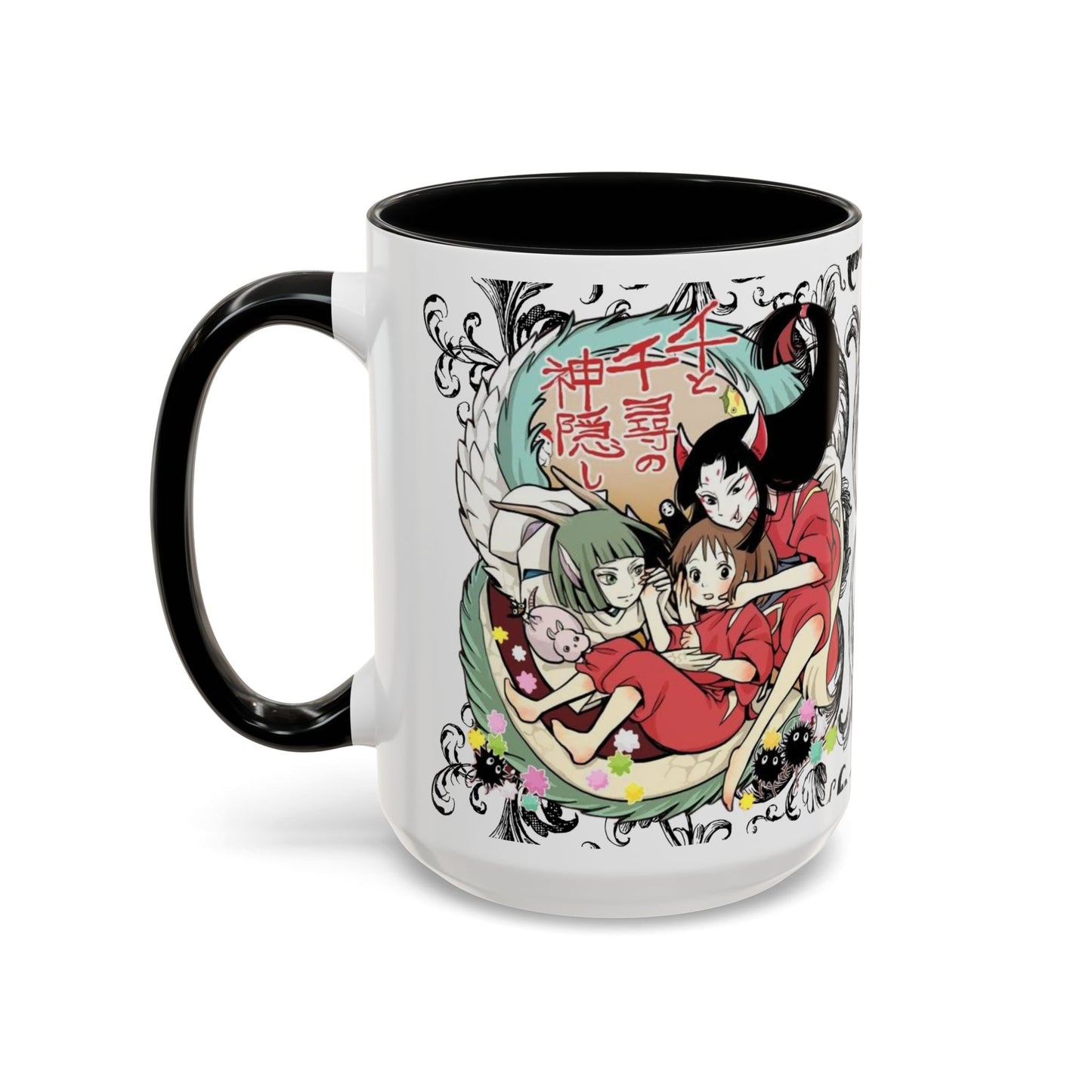 Spirited Away Cool Accent Mug – Studio Ghibli Color Handle Coffee Cup – 11oz & 15oz Ceramic Gift for Anime Fans