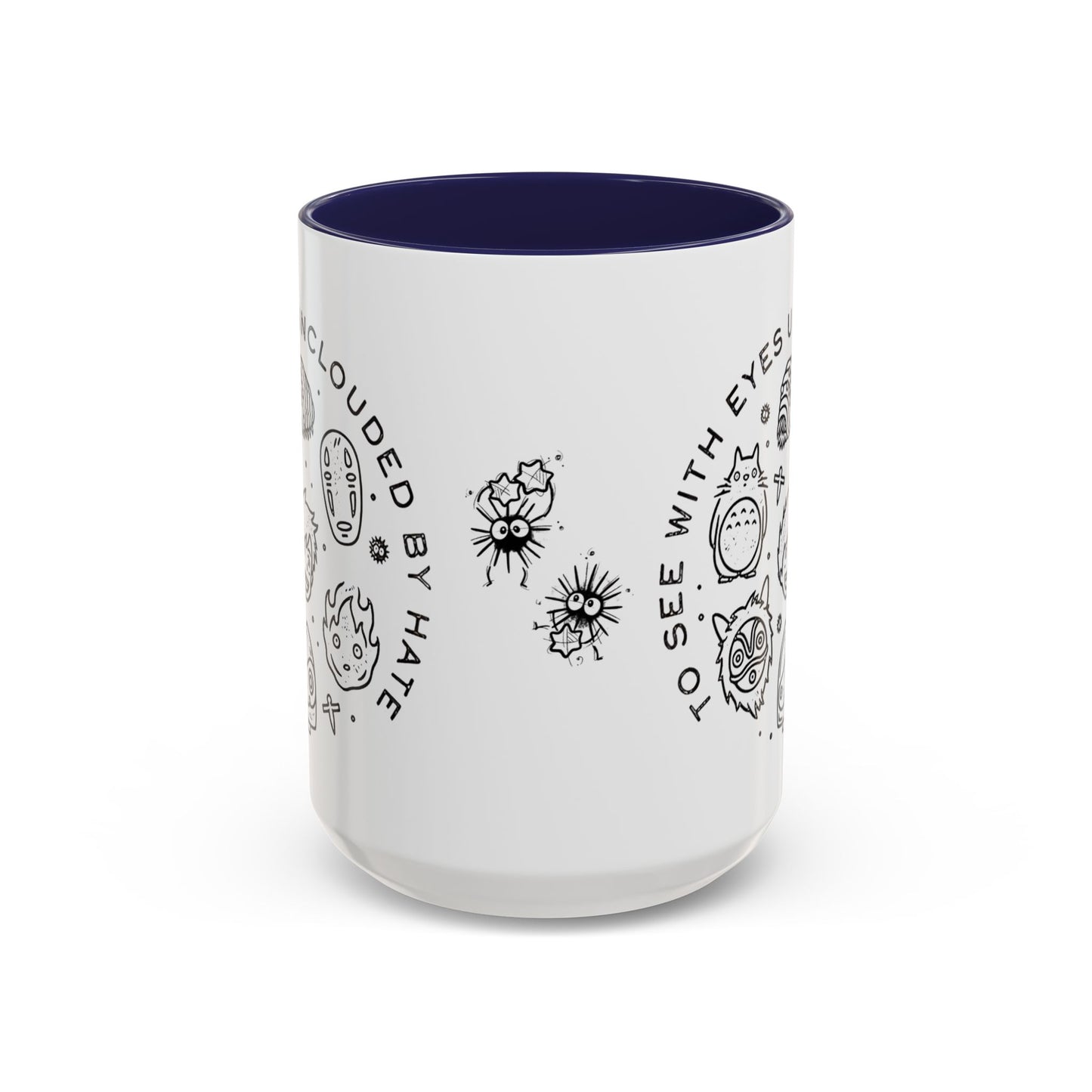 Universe Ghibli Accent Mug – Color Handle Anime Coffee Cup – 11oz & 15oz Studio Ghibli Ceramic Mug Gift