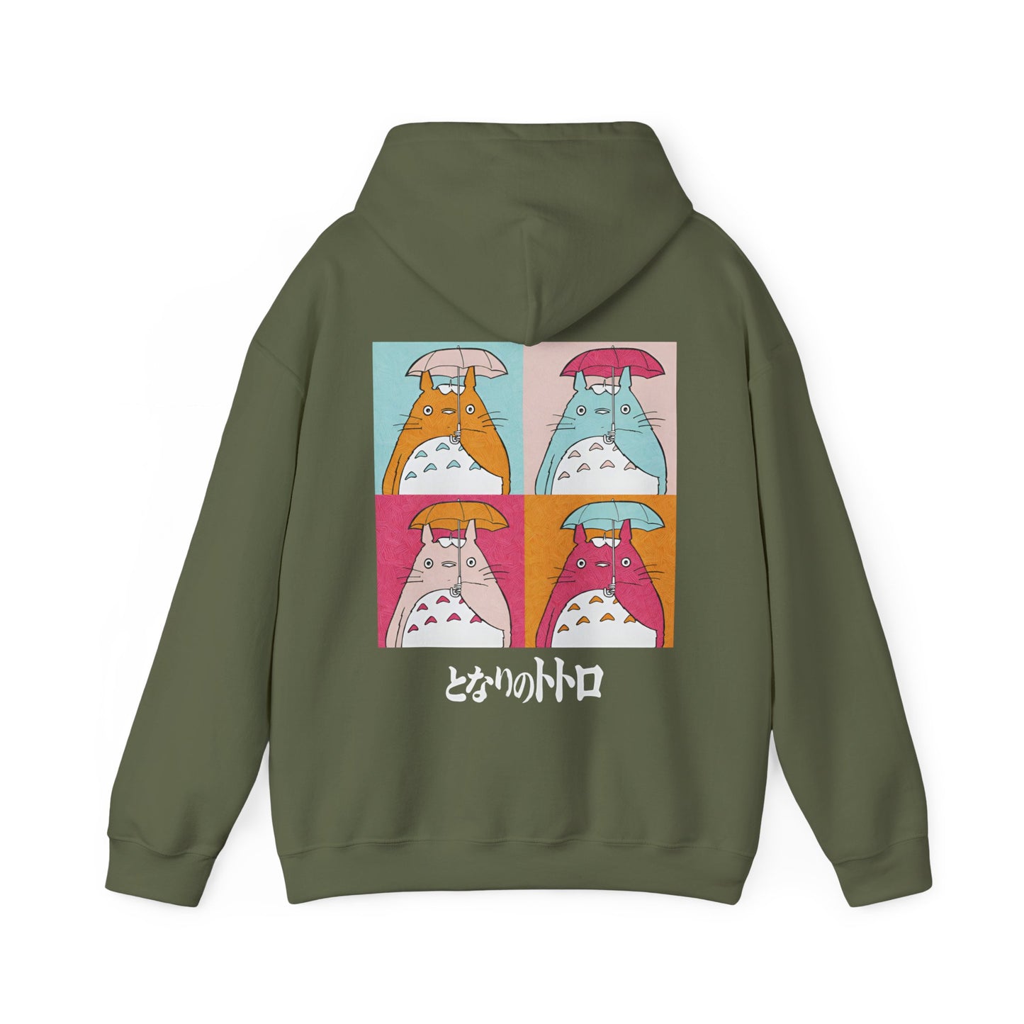 Totoro Aesthetic Art Collage Back Print Hoodie – 100% Cotton Studio Ghibli Inspired Hoodie