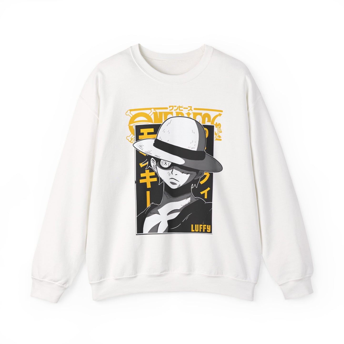 Luffy One Piece Sweatshirt – 100% Cotton Anime Pullover for Straw Hat Fans