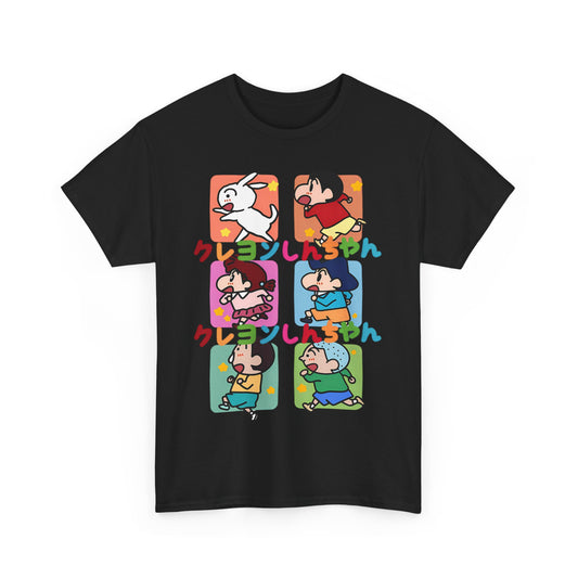 Shinchan T-Shirt – 100% Cotton Funny Anime Tee for Classic Cartoon Fans
