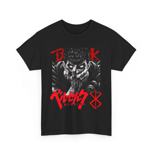 Guts Berserk T-Shirt – 100% Cotton Anime Tee Featuring the Black Swordsman