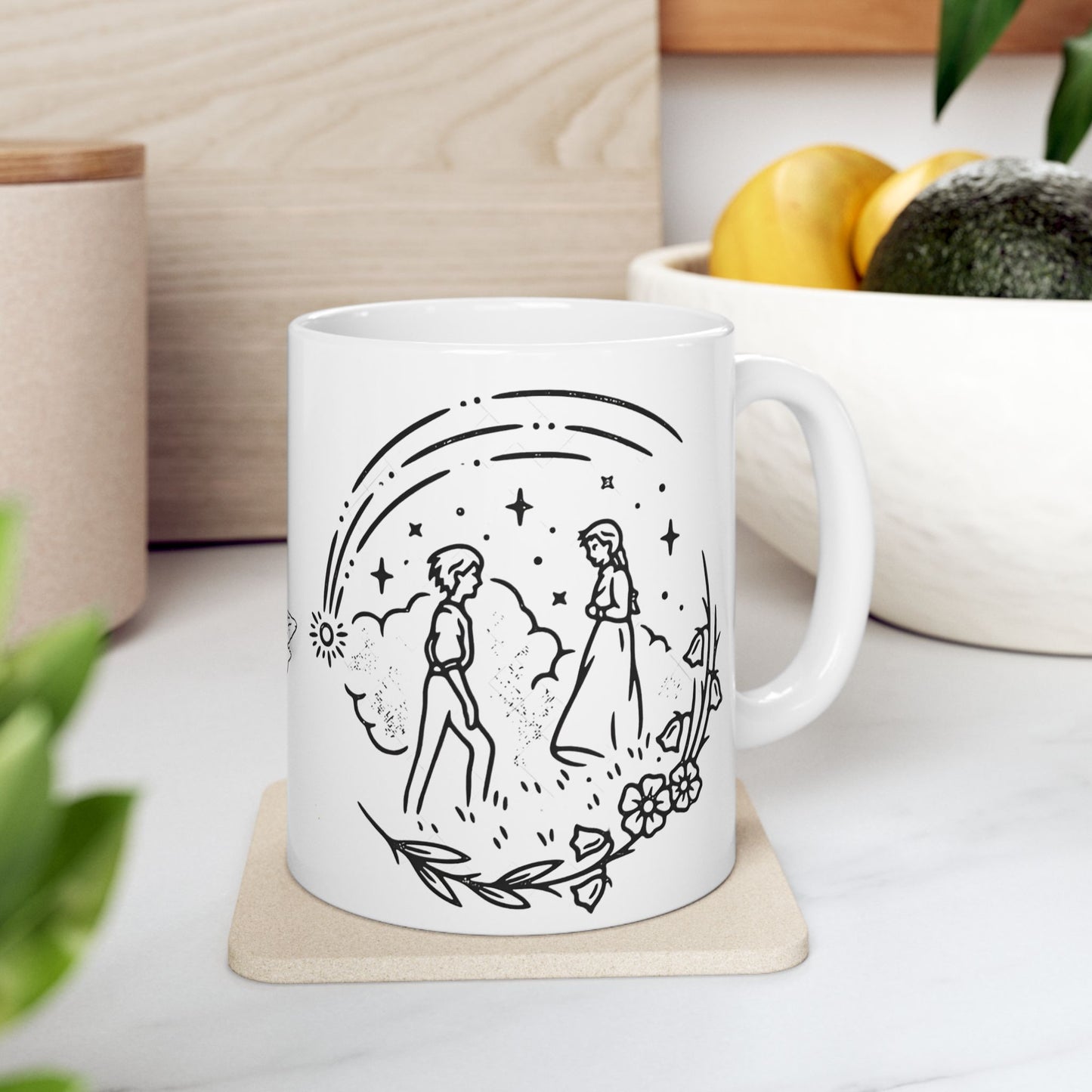 Calcifer Mug – Howl’s Moving Castle Ceramic Cup 11oz & 15oz – Studio Ghibli Anime Gift