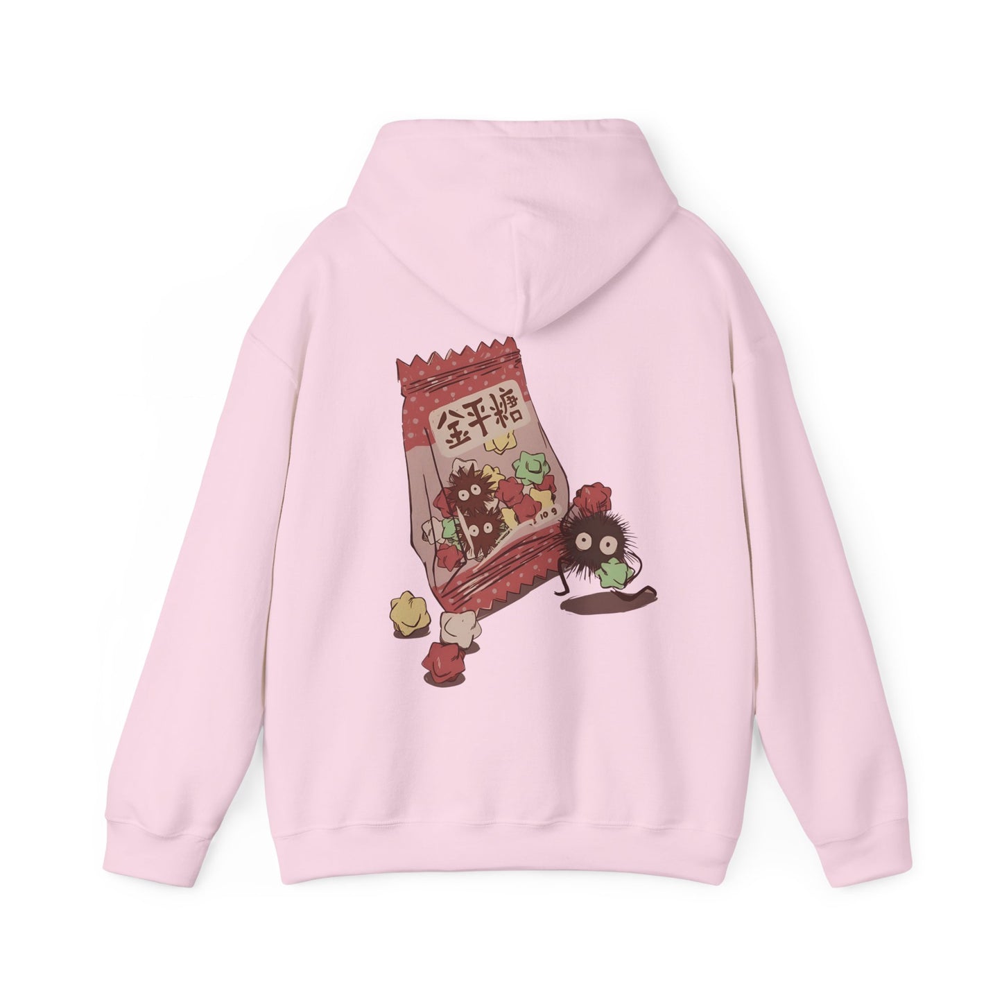 Soot Sprites Candy Back Print Hoodie – 100% Cotton Studio Ghibli Inspired Anime Hoodie