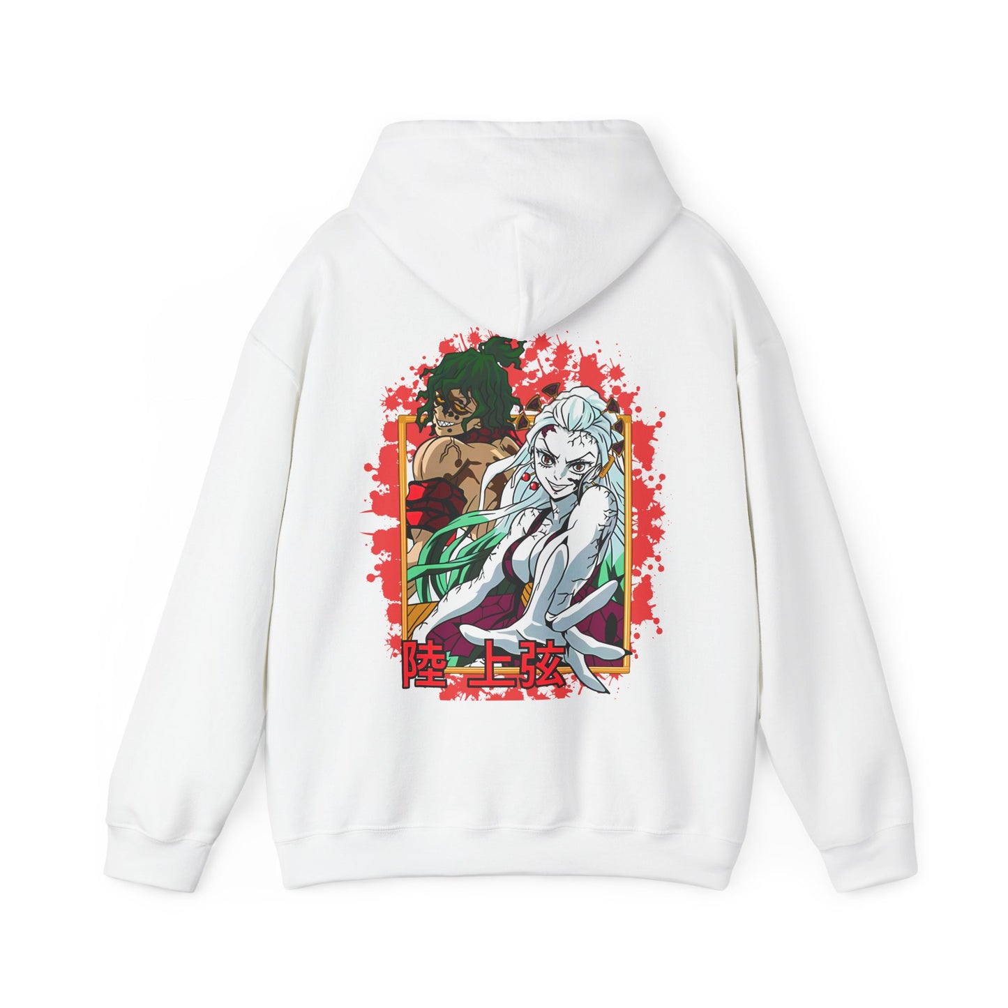 Daki Gyutaro Demon Slayer Back Print Hoodie – 100% Cotton Anime Hoodie for Upper Moon Fans
