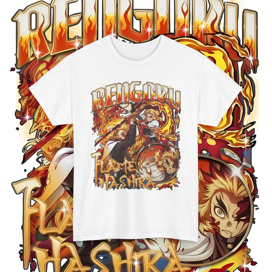 Rengoku Flame Bootleg Tee | Hashira Anime Shirt 100% Cotton
