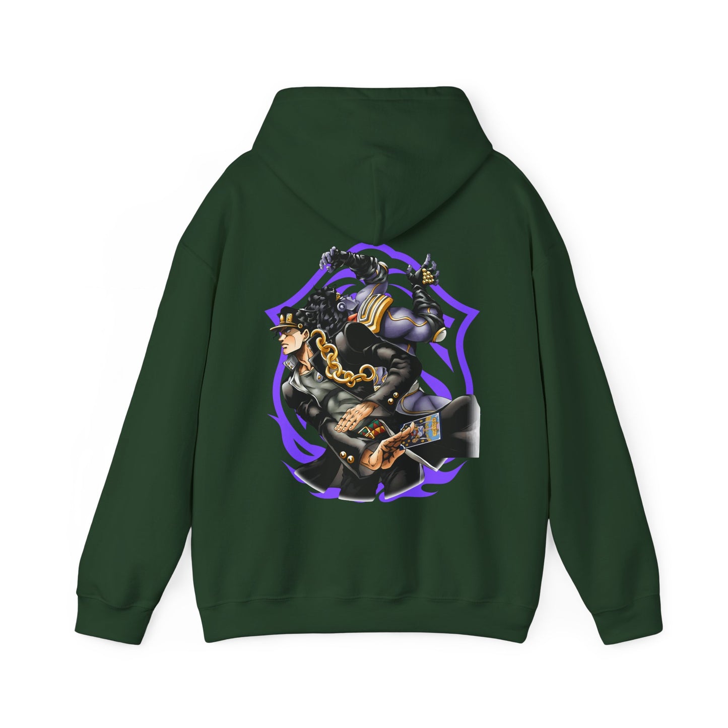Jotaro Kujo Back Print Hoodie – 100% Cotton JoJo's Bizarre Adventure Anime Pullover