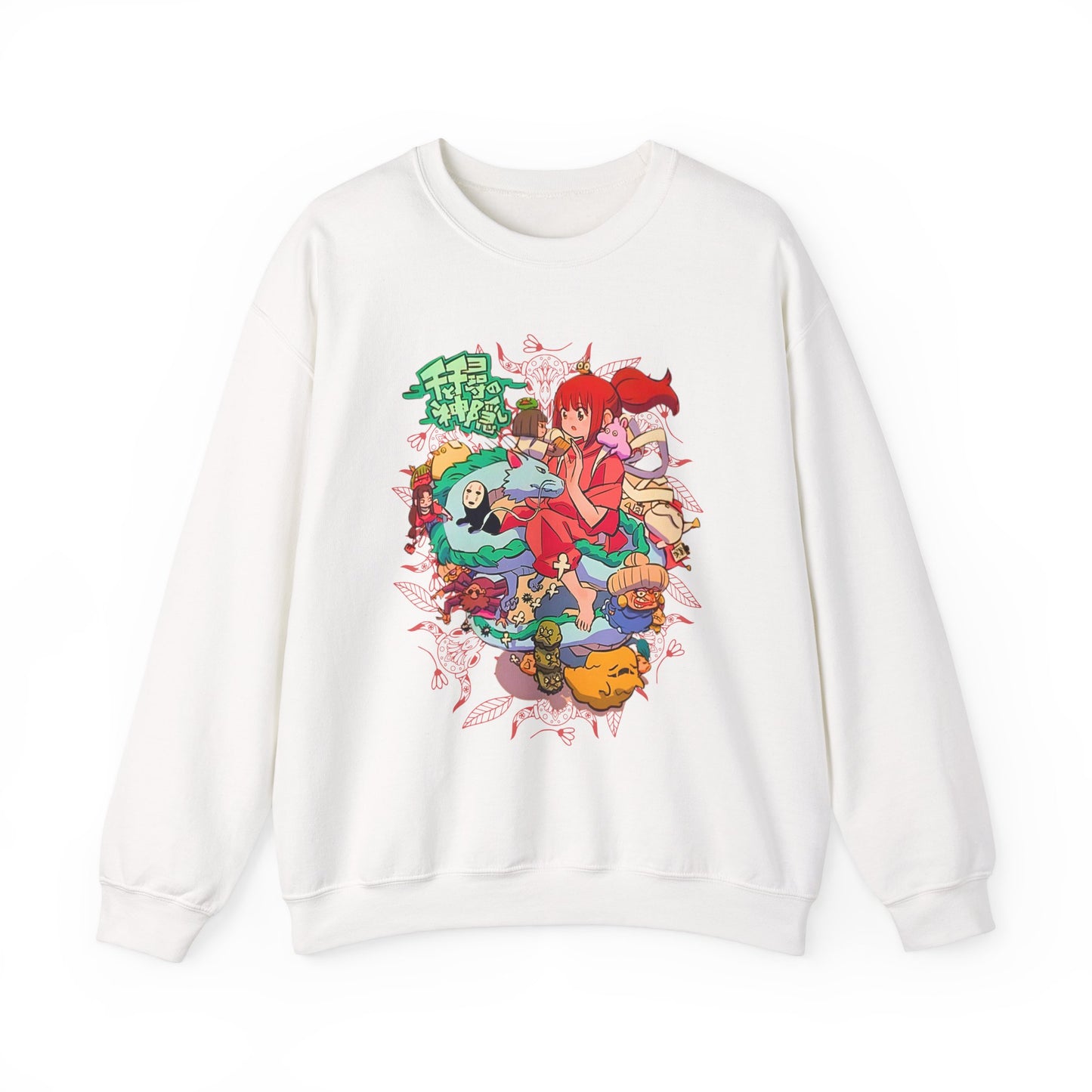 Spirited Away Characters Collage Sweatshirt – 100% Cotton Studio Ghibli Anime Pullover