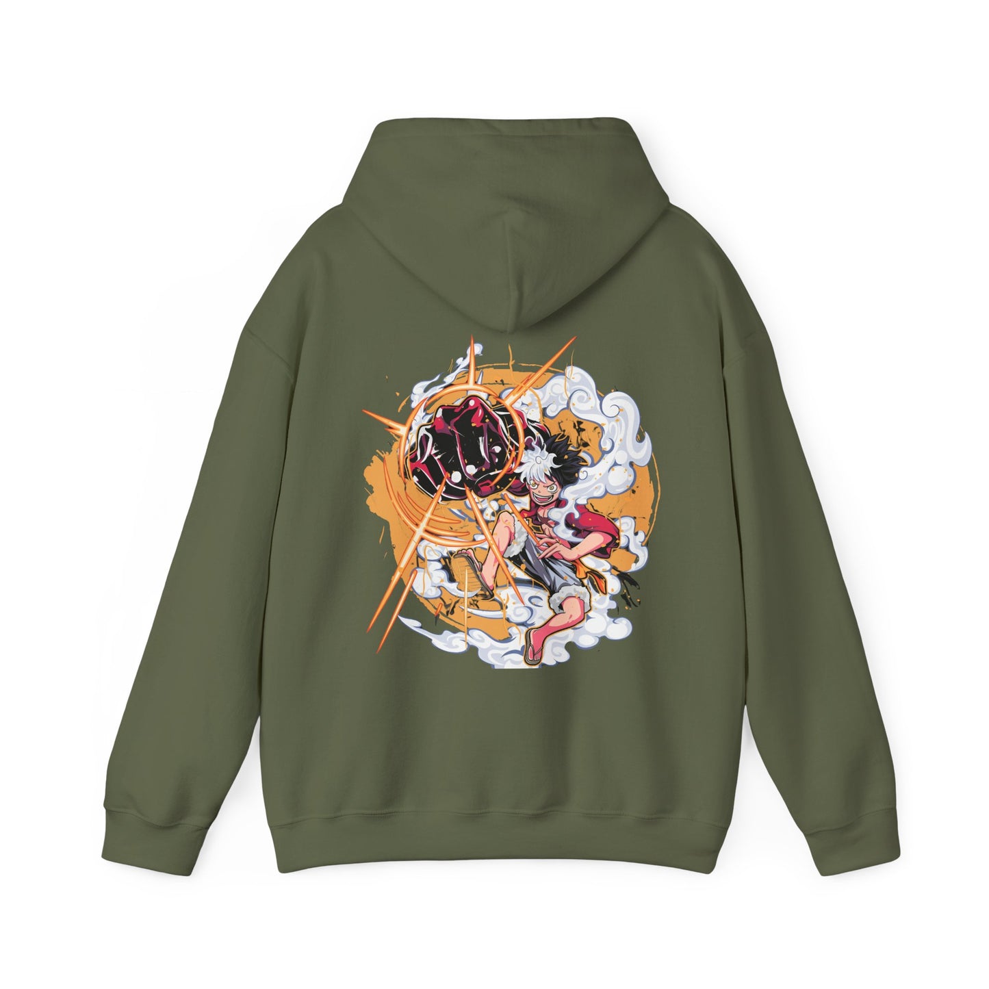 Power Luffy Back Print Hoodie – 100% Cotton One Piece Anime Pullover