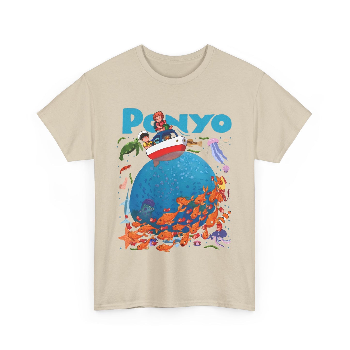Ponyo and Sosuke Boat Adventure T-Shirt – 100% Cotton Studio Ghibli Inspired Tee