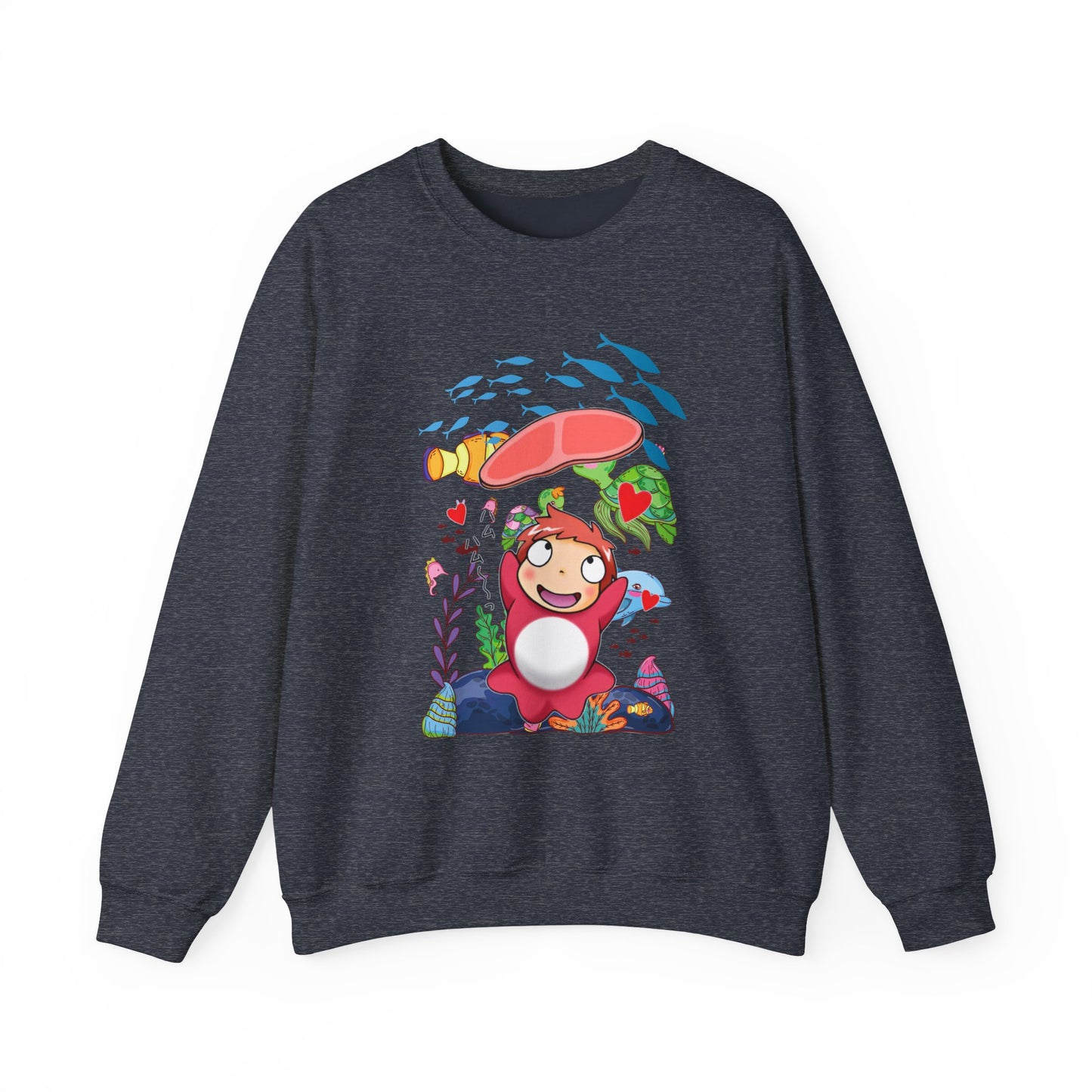 Ponyo Jam Sweatshirt – 100% Cotton Studio Ghibli Pullover for Anime Fans
