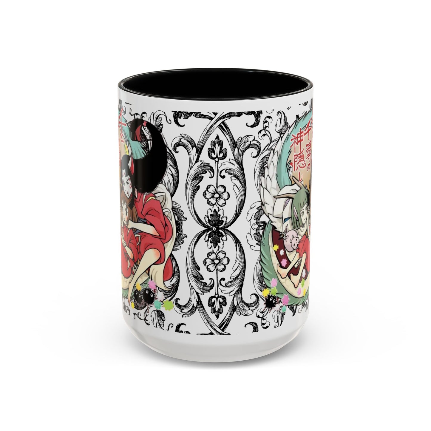 Spirited Away Cool Accent Mug – Studio Ghibli Color Handle Coffee Cup – 11oz & 15oz Ceramic Gift for Anime Fans