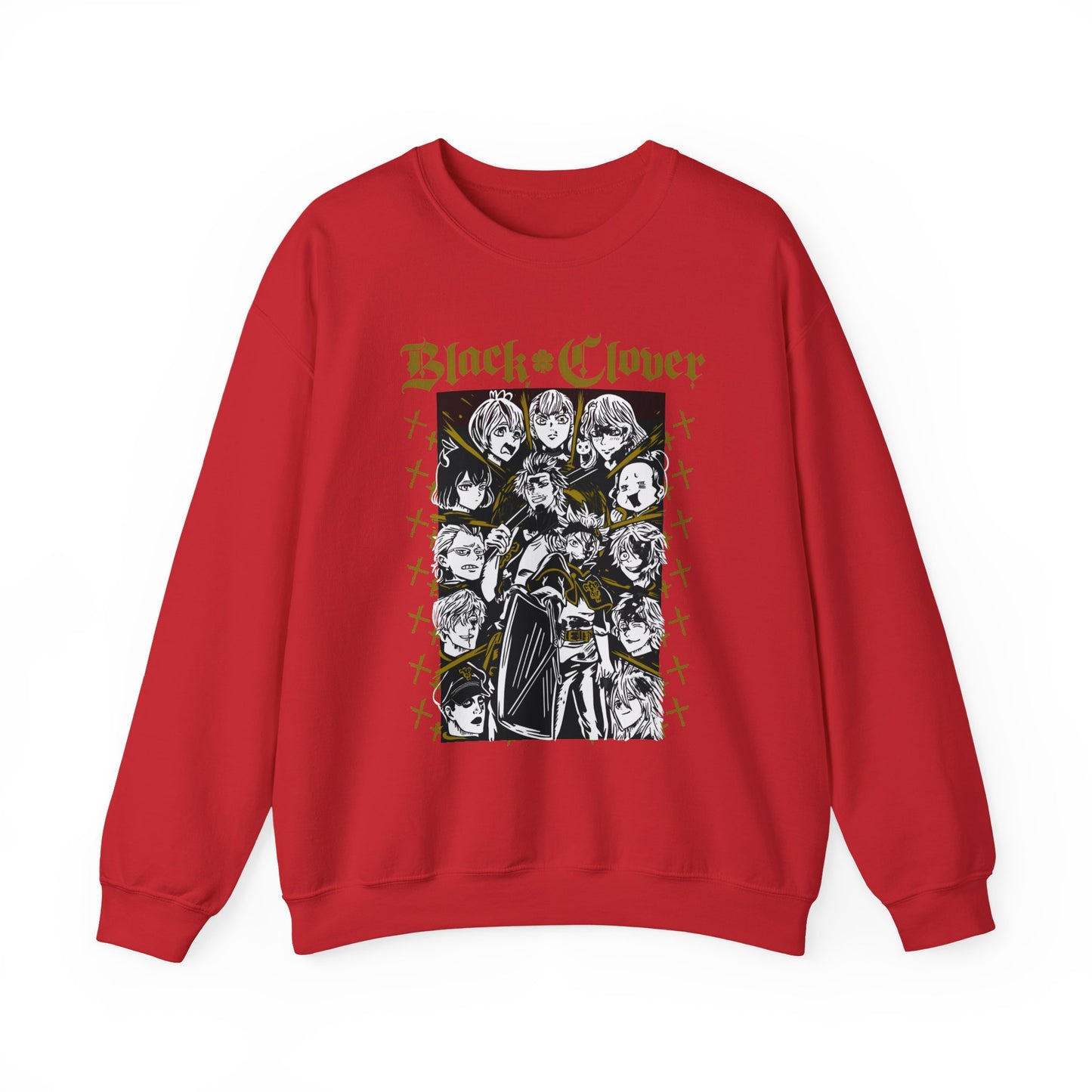 Black Clover Characters Sweatshirt – 100% Cotton Anime Pullover – Asta Yuno Noelle Crewneck for Fans