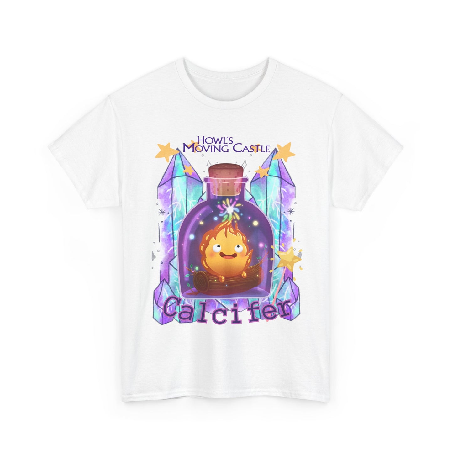 Howl's Moving Castle Calcifer T-Shirt 100% Cotton Studio Ghibli Tee