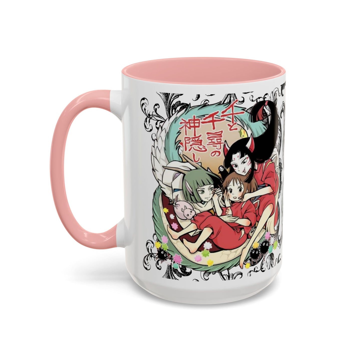 Spirited Away Cool Accent Mug – Studio Ghibli Color Handle Coffee Cup – 11oz & 15oz Ceramic Gift for Anime Fans