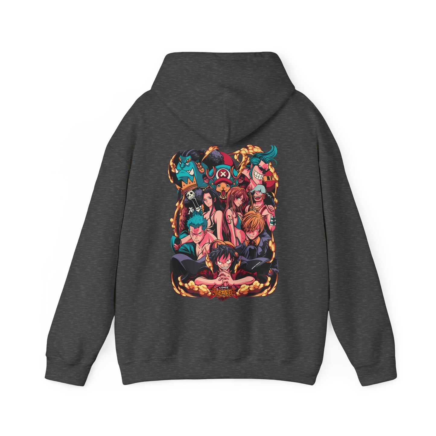 One Piece Characters Back Print Hoodie – 100% Cotton Anime Hoodie Featuring Straw Hat Crew