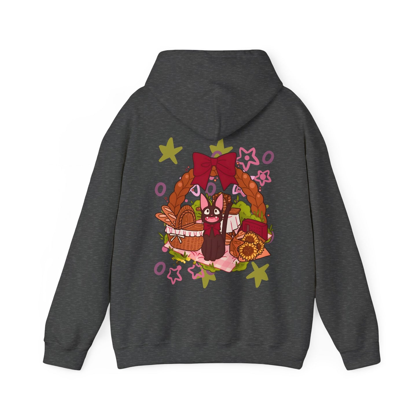 Jiji Cat Gift Back Print Hoodie – 100% Cotton Studio Ghibli Inspired Anime Hoodie