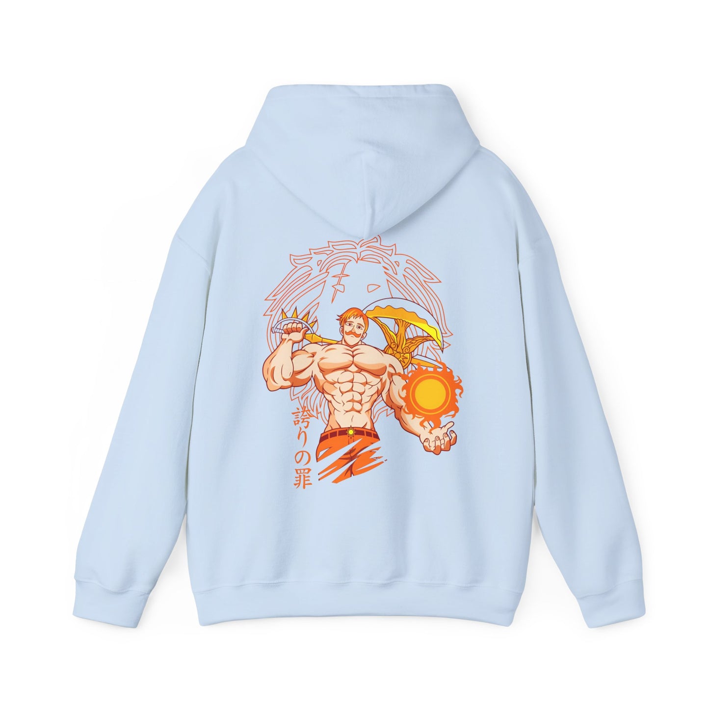 Escanor Seven Deadly Sins Back Print Hoodie – 100% Cotton Anime Hoodie for Lion’s Sin of Pride Fans