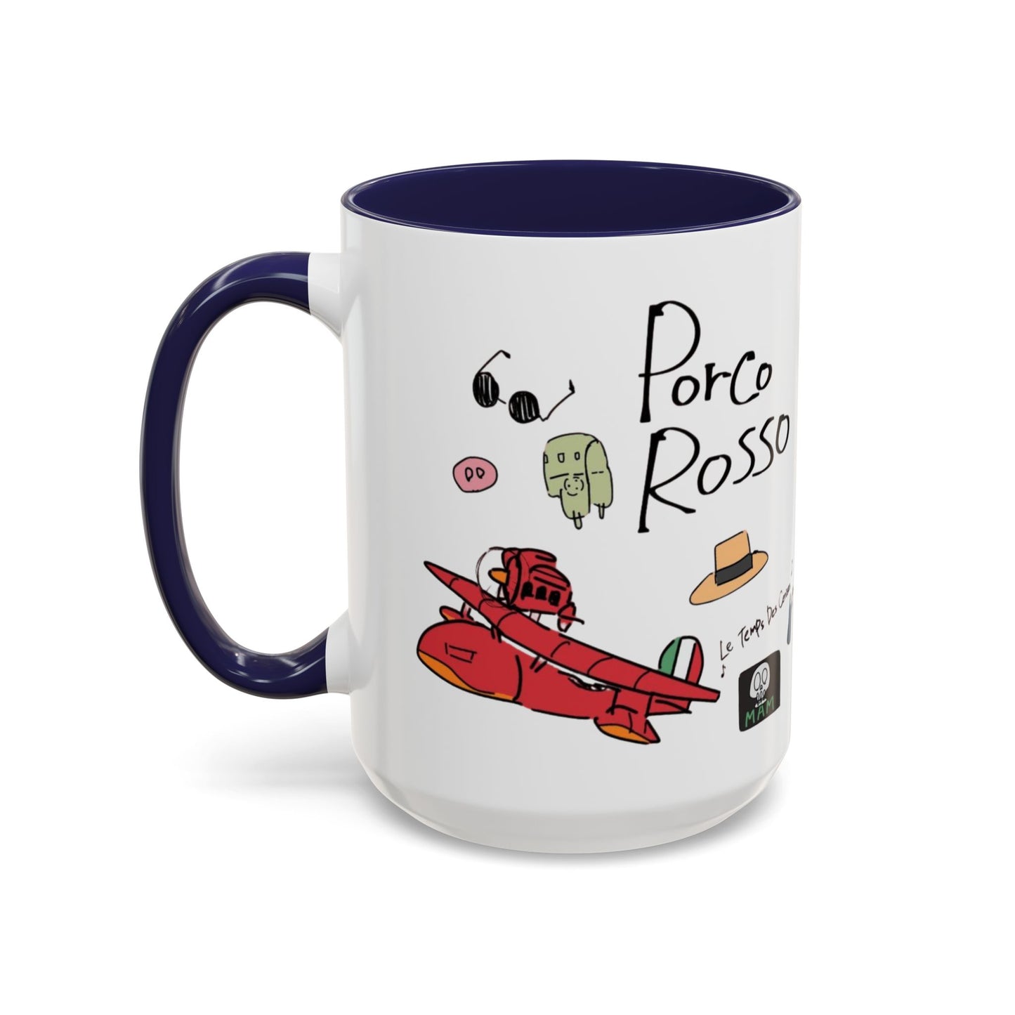 Porco Rosso Tribute Accent Mug – Studio Ghibli Anime Coffee Cup – 11oz & 15oz Ceramic Gift