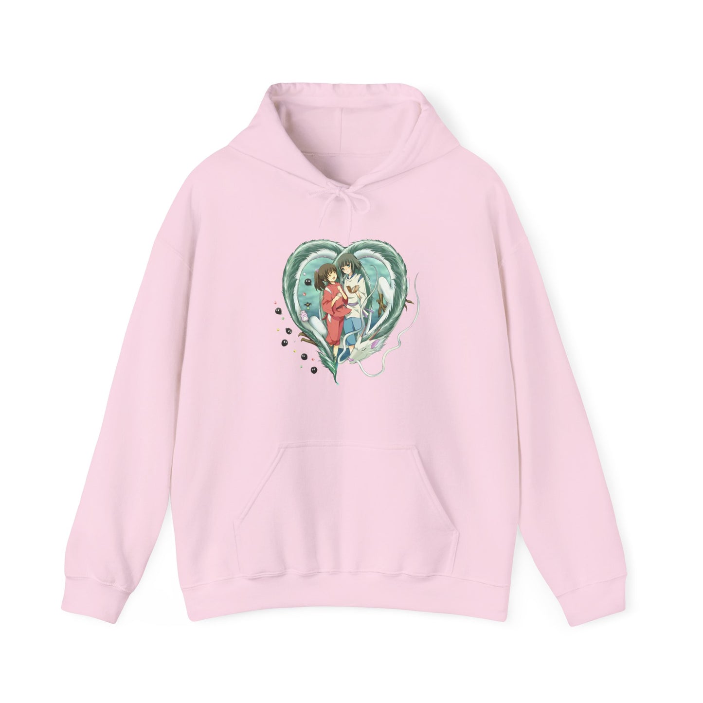 Chihiro and Haku Love Hoodie – 100% Cotton Spirited Away Anime Hoodie for Studio Ghibli Fans