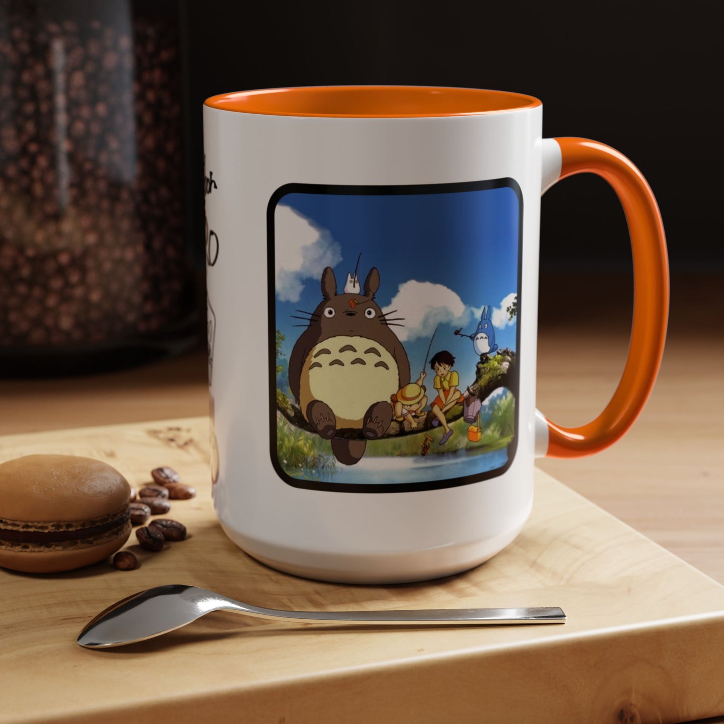My Neighbor Totoro Accent Mug – Ghibli Collage Color Handle Cup 11oz & 15oz – Cute Anime Coffee Mug Gift