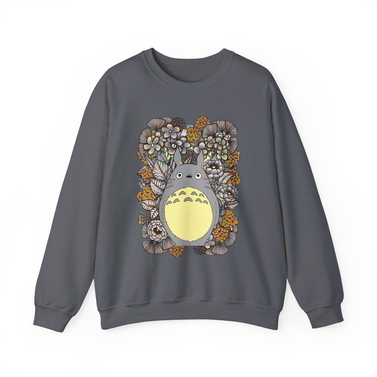 Totoro Plants Sweatshirt – 100% Cotton Studio Ghibli Pullover with Totoro and Nature Design