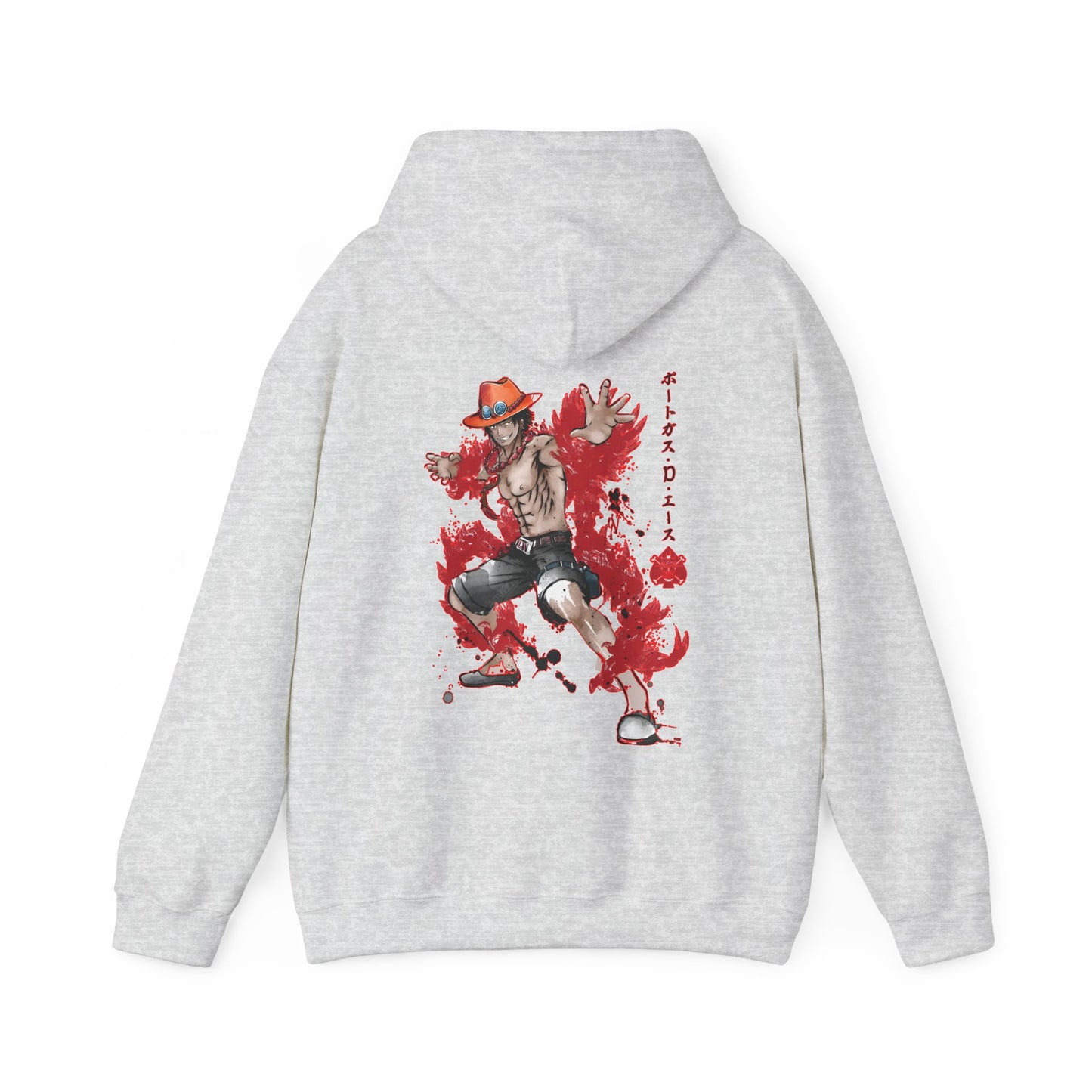 Portgas D. Ace Back Print Hoodie – 100% Cotton One Piece Anime Sweatshirt