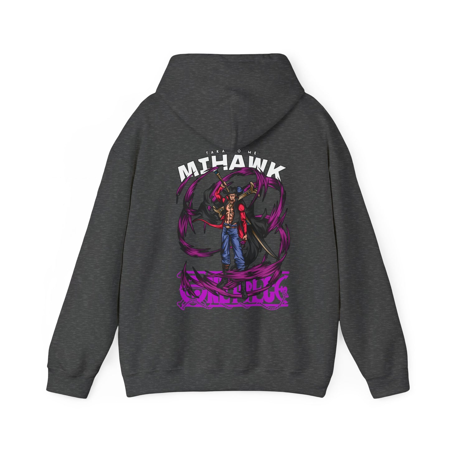 Dracule Mihawk One Piece Back Print Hoodie – 100% Cotton Anime Hoodie for Swordsman Fans