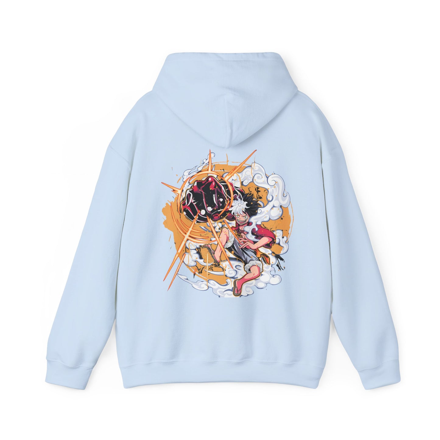 Power Luffy Back Print Hoodie – 100% Cotton One Piece Anime Pullover