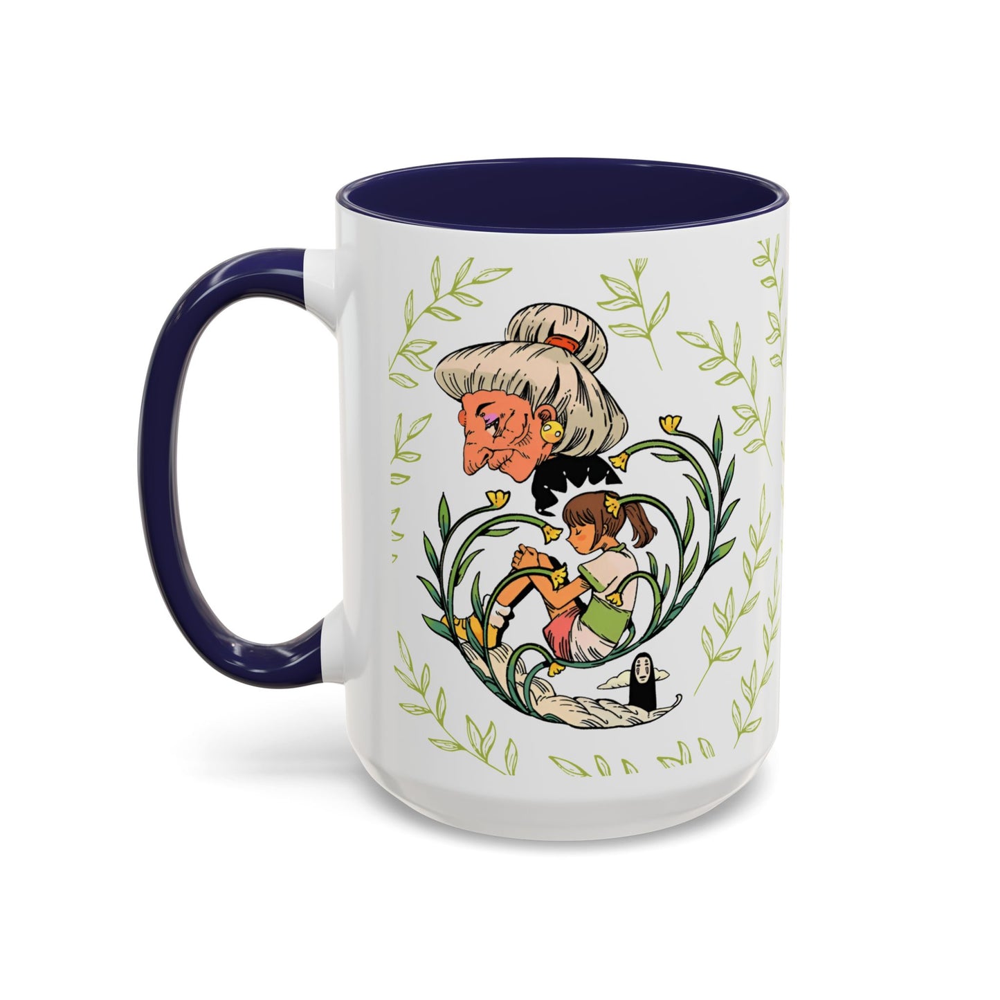 Spirited Away Chihiro Accent Mug – Studio Ghibli Coffee Cup with Colored Handle – 11oz & 15oz Ceramic Anime Gift