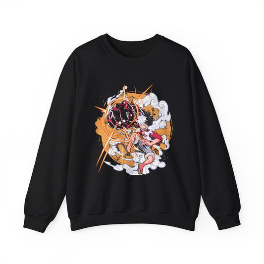 Power Luffy Sweatshirt – 100% Cotton One Piece Anime Pullover for Fans