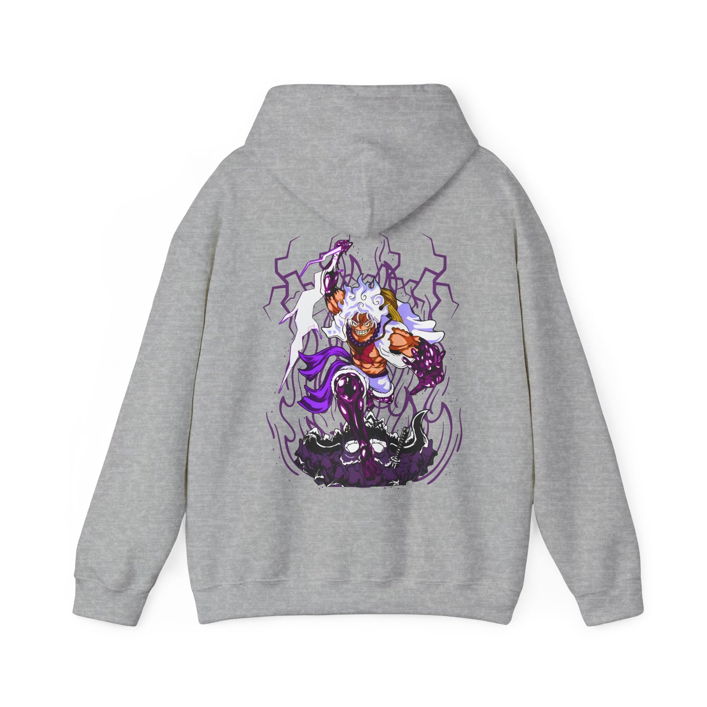 Luffy Gear 5 One Piece Back Print Hoodie – 100% Cotton Anime Hoodie for Straw Hat Fans