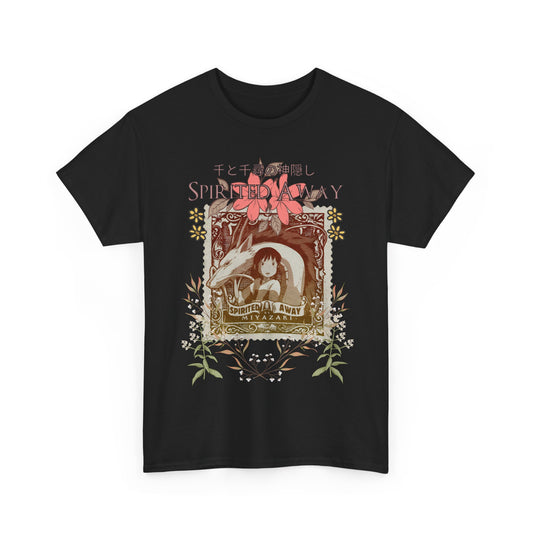 Spirited Away Philately T-Shirt – 100% Cotton Anime Stamp-Inspired Tee for Studio Ghibli Fans