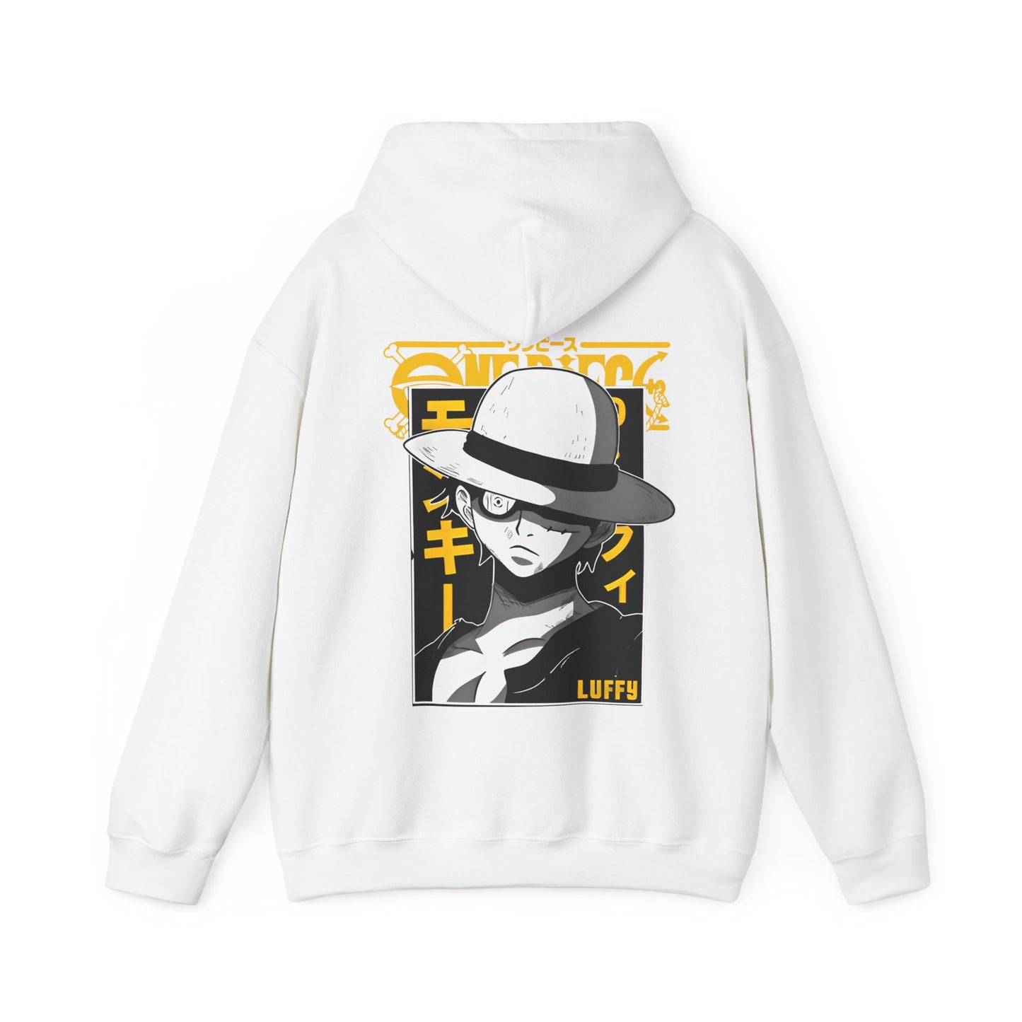 Luffy One Piece Back Print Hoodie – 100% Cotton Anime Sweatshirt for True Fans