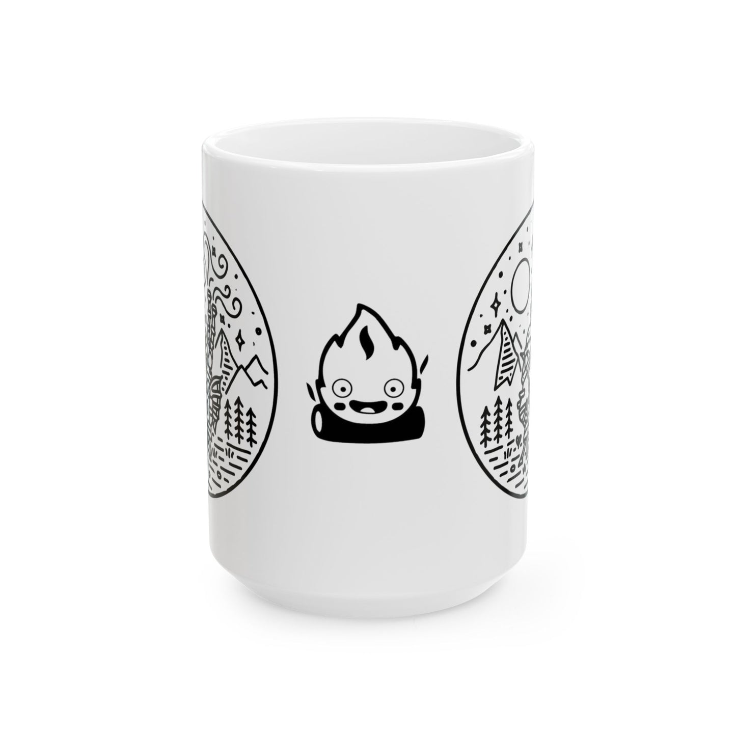 Calcifer Demon Fire Mug – Howl’s Moving Castle Anime Cup – 11oz & 15oz Ceramic Ghibli Gift